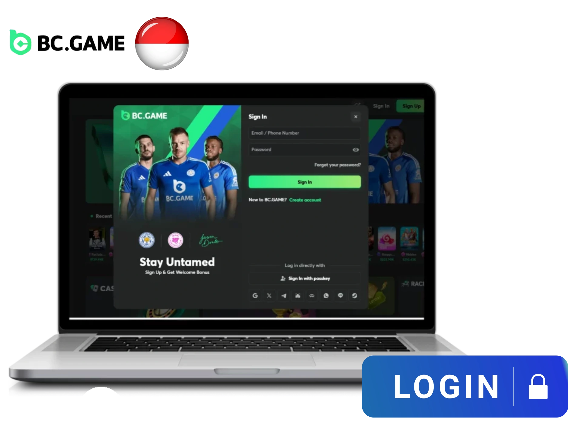 Login via Desktop Browser